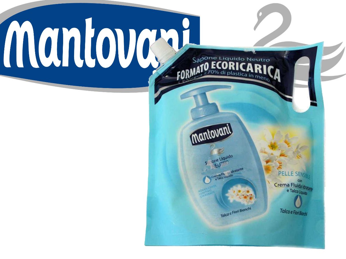 MANTOVANI SAPONE LIQUIDO NEUTRO BASE 300ML.TALCO E FIORI BIANCHI