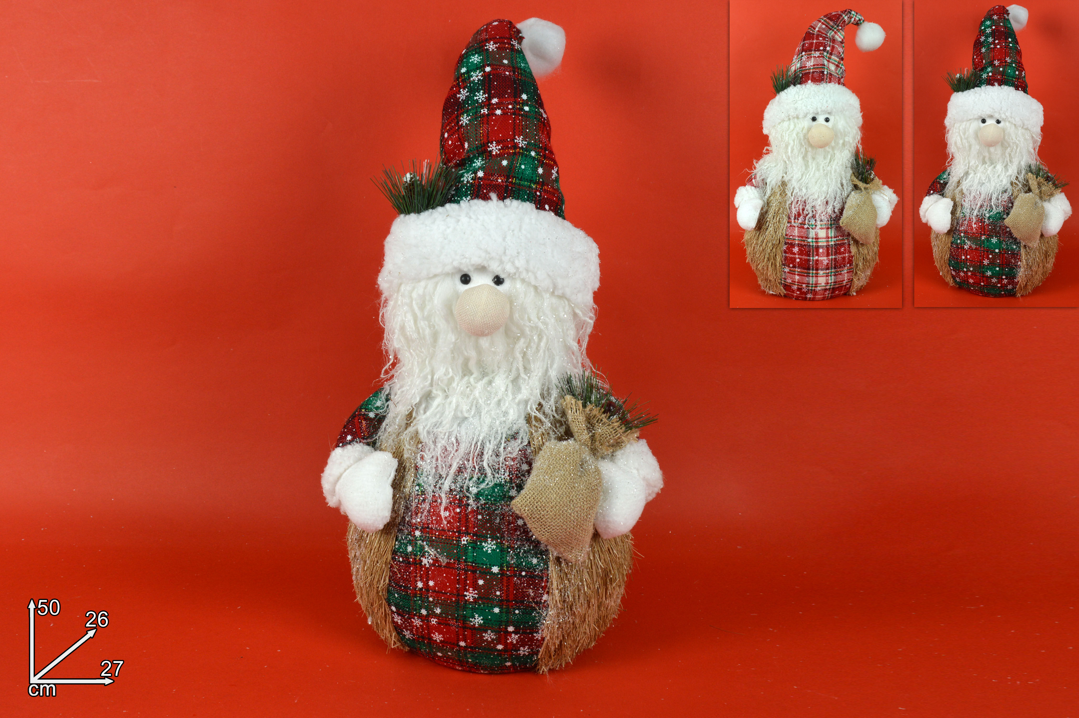 Babbo Natale 50 Cm.Babbo Natale 50cm Scozzese