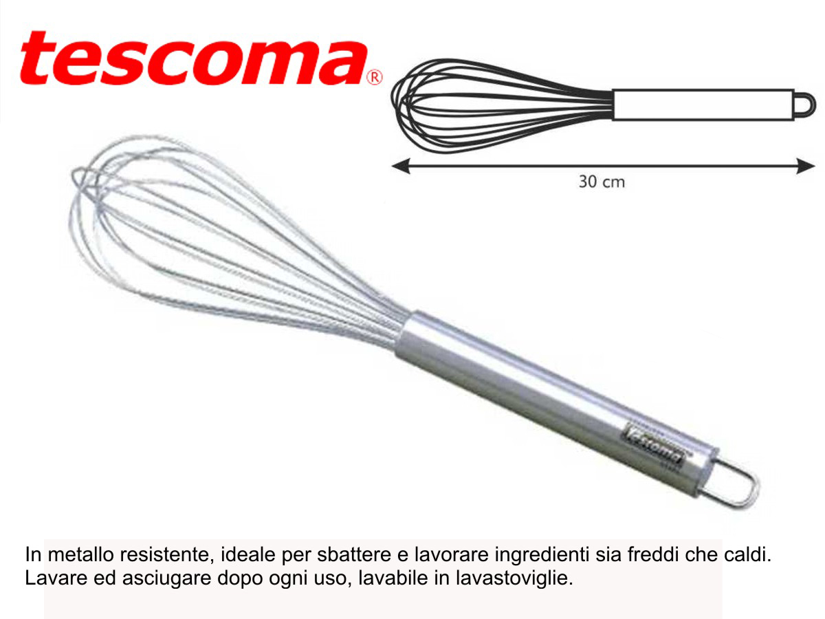 Frusta con sfera in acciaio inox 25 cm Delicia Tescoma